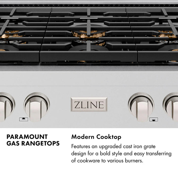 ZLINE Autograph Edition 36" and 48" Paramount Dual Fuel Ranges with Polished Gold Accents