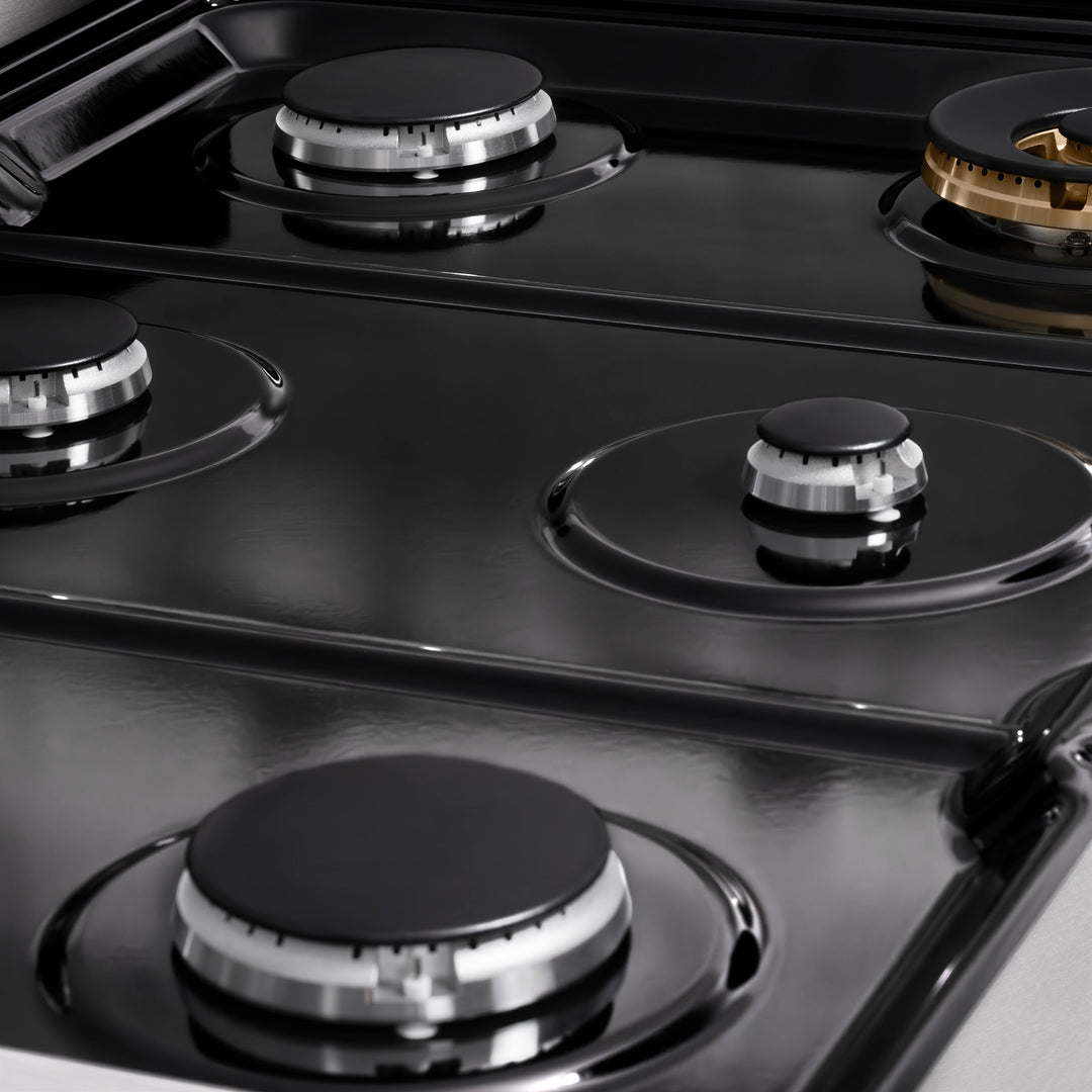 ZLINE Paramount 36" Gas Rangetop with 6 Burners and Porcelain Cooktop in DuraSnow® Stainless Steel, SRTS36