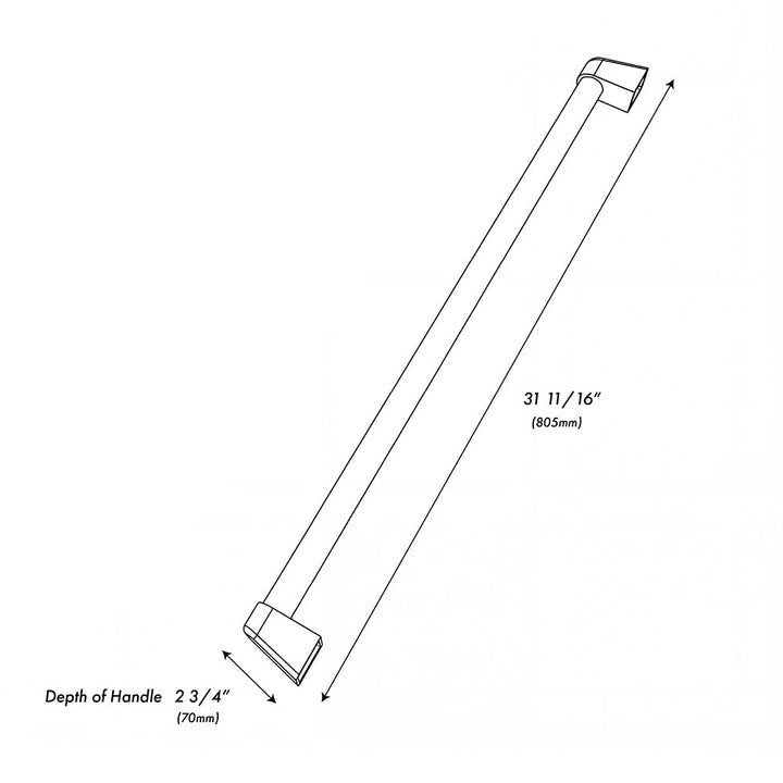 ZLINE 36 in. Helix Handle (Set of 1) for Paramount and Select Ranges in Black Stainless Steel (SGZ-054-K-BS)