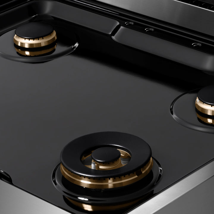 ZLINE Paramount 30" Gas Rangetop with 4 Brass Burners and Porcelain Cooktop in Stainless Steel, SRT-BR-30