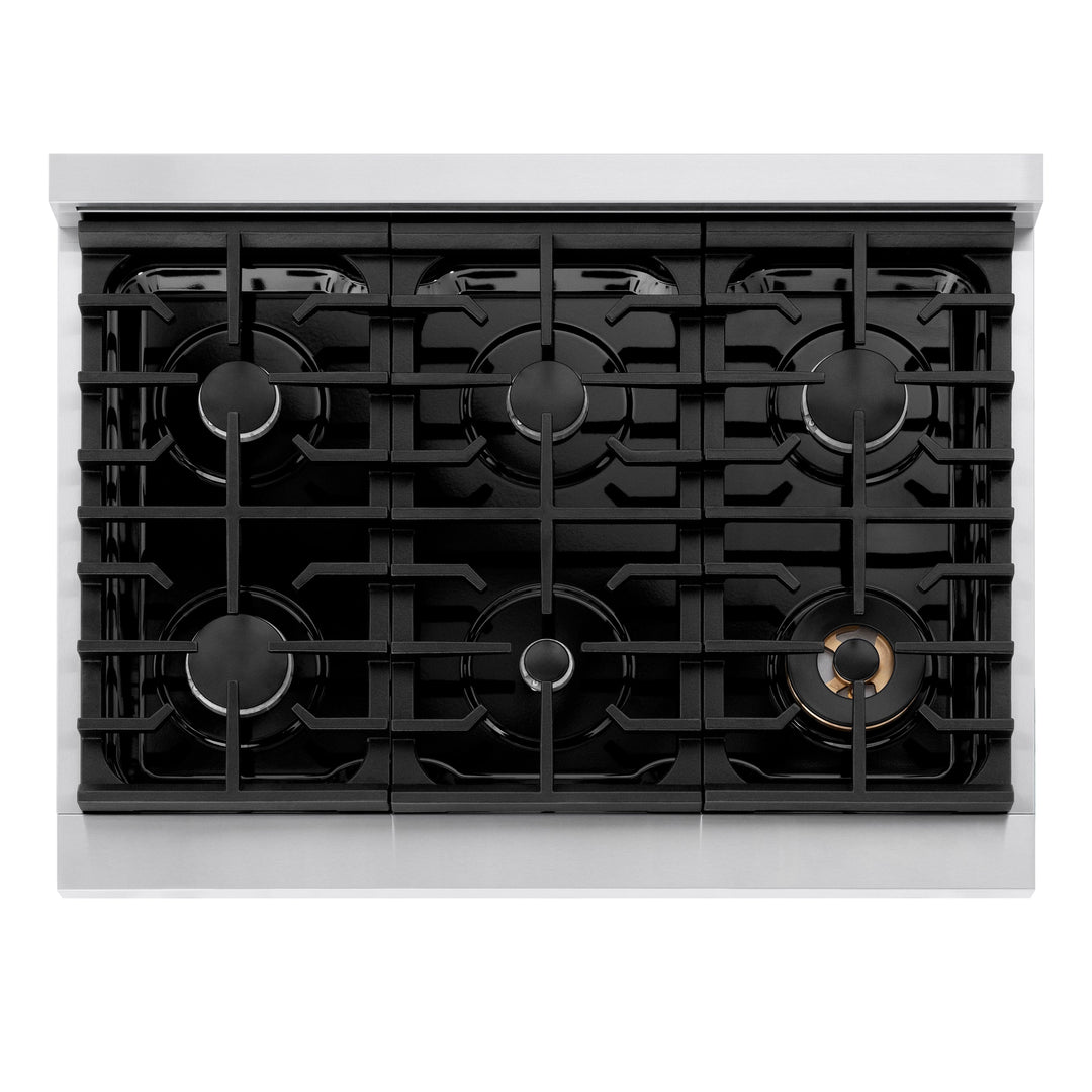 ZLINE Paramount 36" Gas Rangetop with 6 Burners and Porcelain Cooktop in Stainless Steel, SRT36