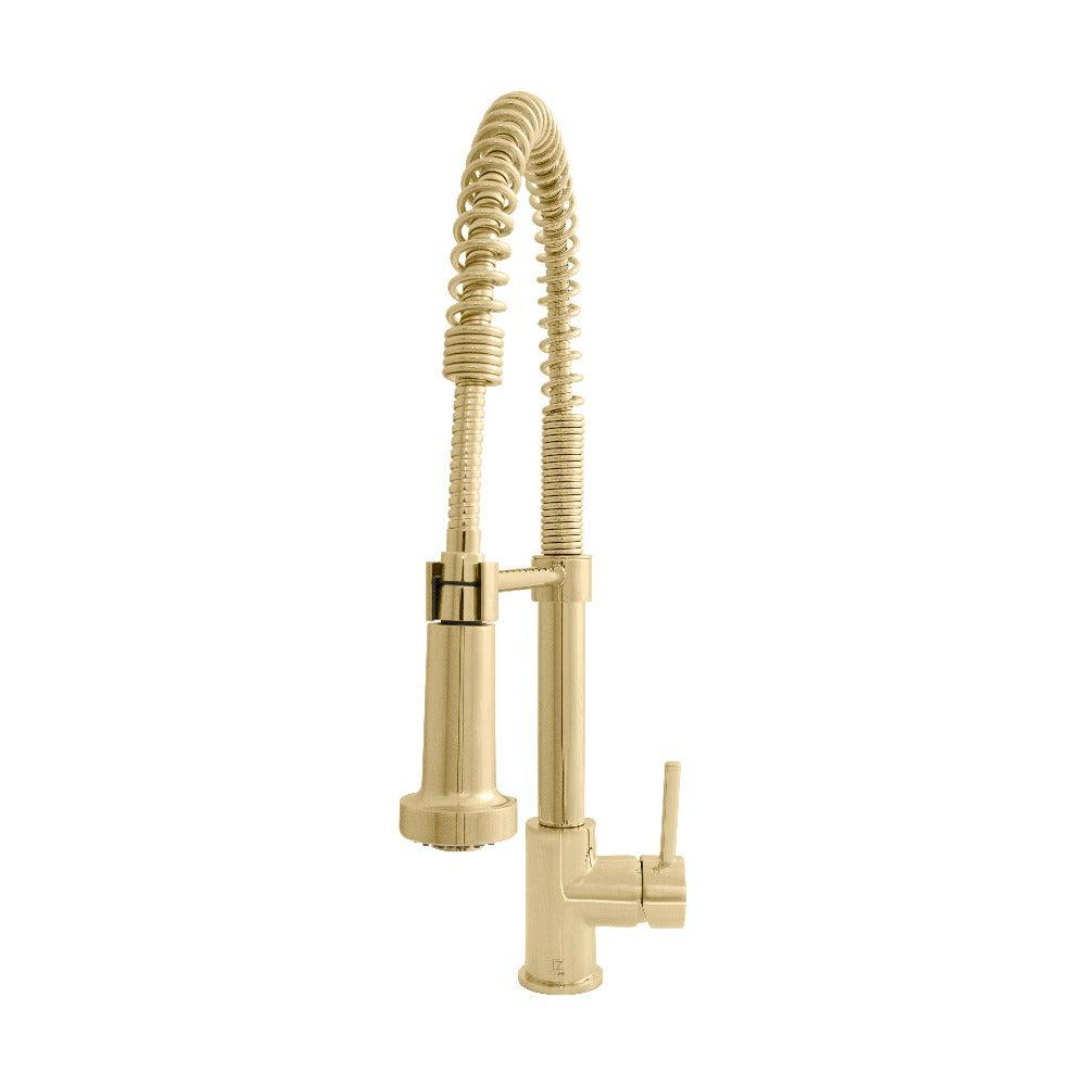 ZLINE Autograph Edition Apollo Pull Down Spring Single Handle Kitchen Faucet in Polished Gold (APL-KF-PG)