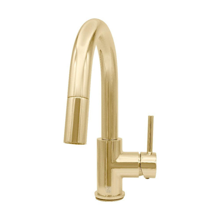 ZLINE Autograph Edition Dante Pull Down Single Handle Kitchen Faucet in Polished Gold (DNT-KF-PG)