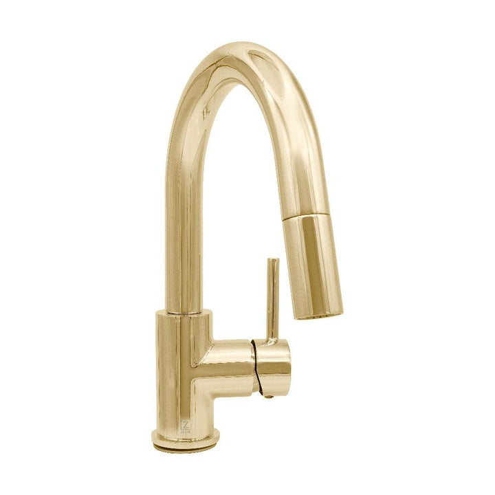 ZLINE Autograph Edition Dante Pull Down Single Handle Kitchen Faucet in Polished Gold (DNT-KF-PG)