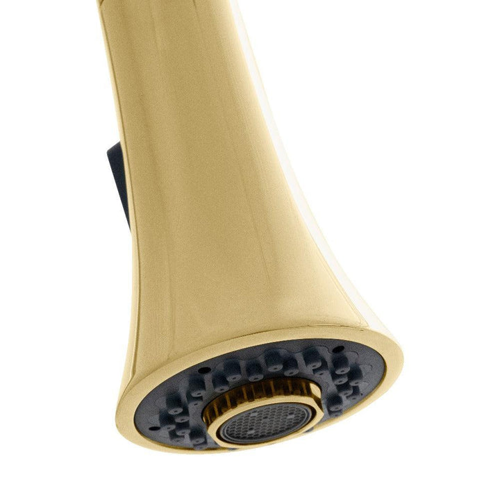 ZLINE Autograph Edition Edison Pull Down Single Handle Kitchen Faucet in Polished Gold (EDS-KF-PG)
