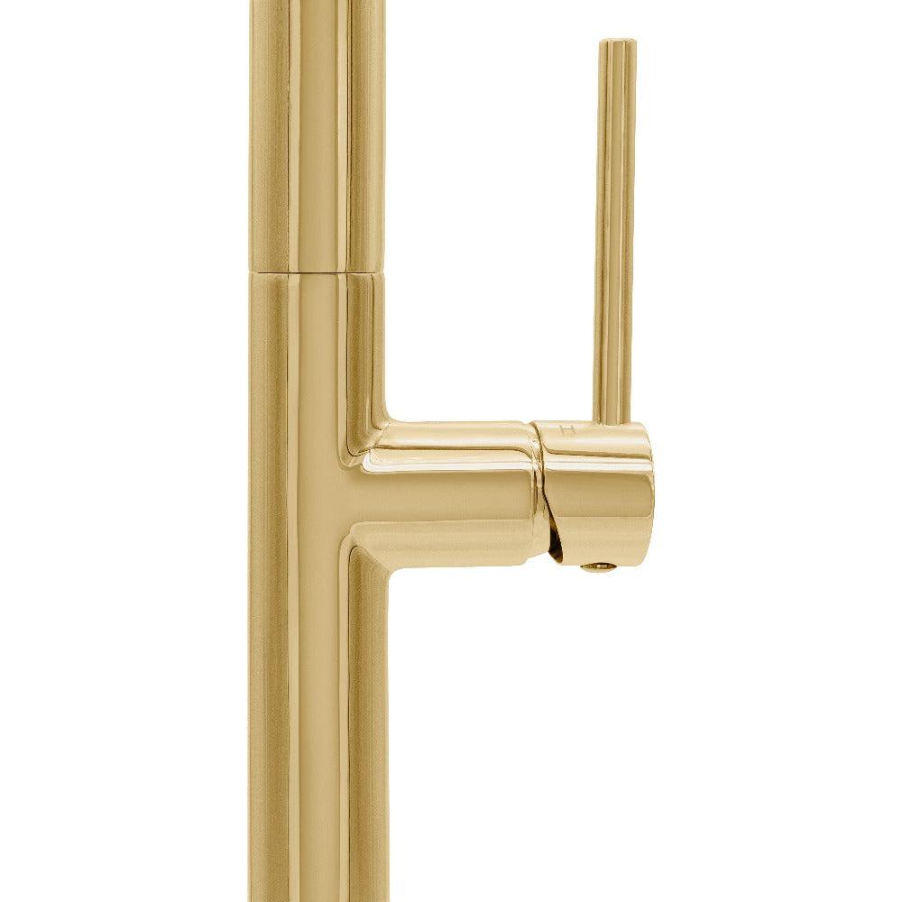 ZLINE Autograph Edition Voltaire Pull Down Single Handle Kitchen Faucet in Polished Gold (VLT-KF-PG)