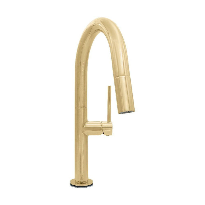 ZLINE Autograph Edition Voltaire Pull Down Single Handle Kitchen Faucet in Polished Gold (VLT-KF-PG)