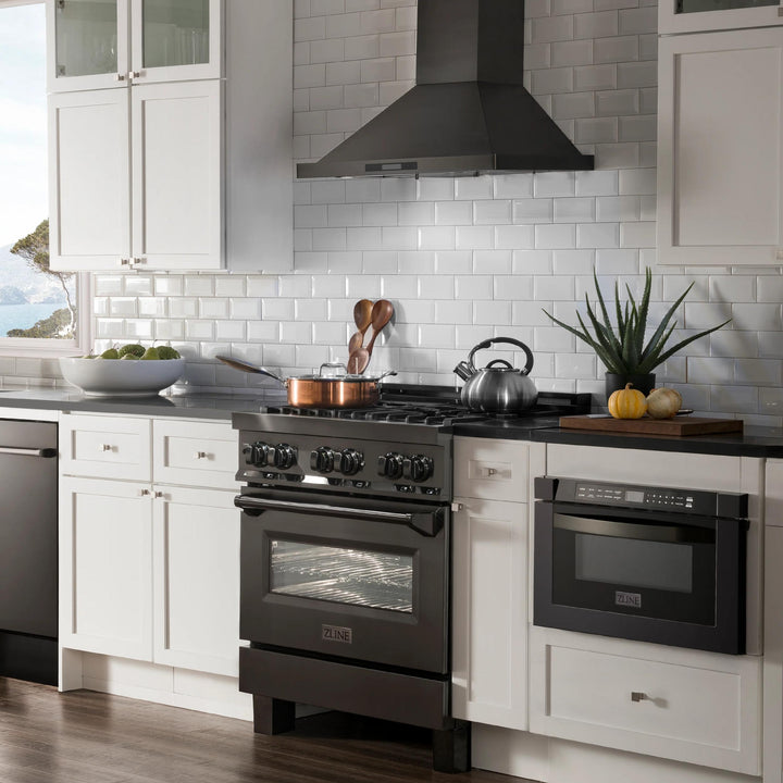 ZLINE Legacy Dual Fuel Range in Black Stainless Steel – 30", 36", and 48"
