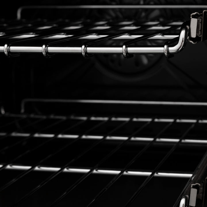 ZLINE 48" Legacy Dual Fuel Range with Gas Cooktop and 2 Electric Ovens in Black Stainless Steel with 6 Brass Burners