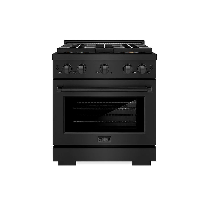 ZLINE 30 in. 4.2 cu. ft. Paramount Dual Fuel Range with 4 Burner DuoPro™ Cooktop and Electric Convection Oven in Black Stainless Steel, Open Box-Excellent Condition