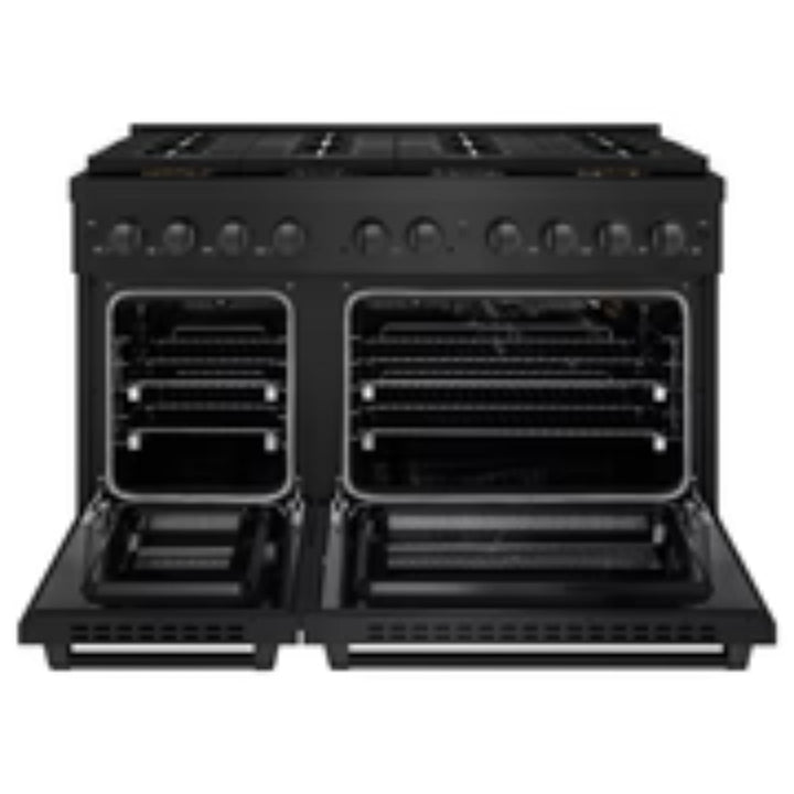 ZLINE Autograph Edition 48" &amp; 36" Paramount Gas Ranges with 6 and 8 Burner DuoPro™ Cooktop and Dual Ovens in Black Stainless Steel