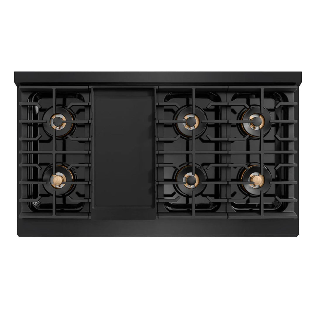 ZLINE Autograph Edition 48" &amp; 36" Paramount Gas Ranges with 6 and 8 Burner DuoPro™ Cooktop and Dual Ovens in Black Stainless Steel