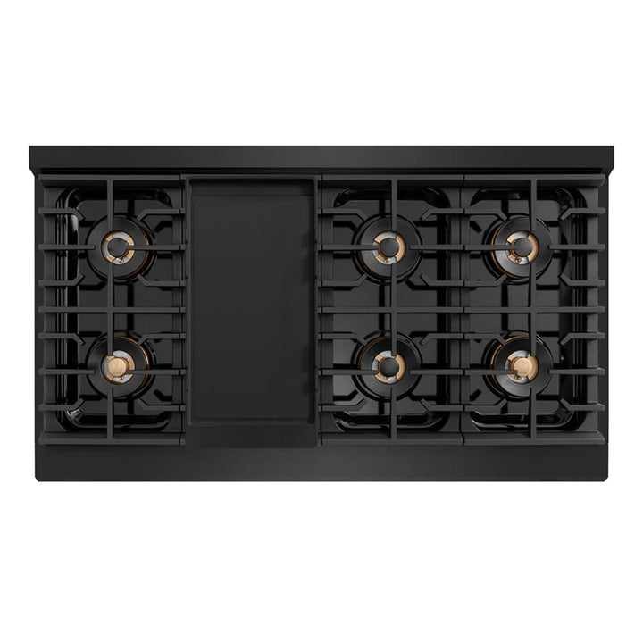 ZLINE Autograph Edition 48" &amp; 36" Paramount Gas Ranges with 6 and 8 Burner DuoPro™ Cooktop and Dual Ovens in Black Stainless Steel