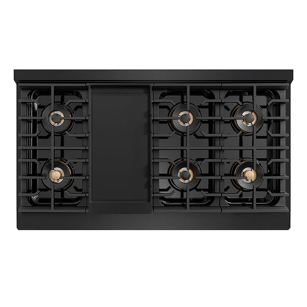 ZLINE 48 in. 6.7 cu. ft. Paramount Gas Range with 8 Burner DuoPro™ Cooktop and Dual Ovens in Black Stainless Steel, Open Box-Excellent Condition
