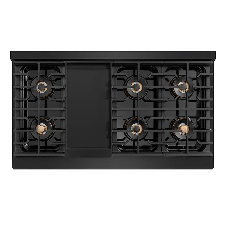 ZLINE 48 in. 6.7 cu. ft. Paramount Gas Range with 8 Burner DuoPro™ Cooktop and Dual Ovens in Black Stainless Steel, Open Box-Excellent Condition
