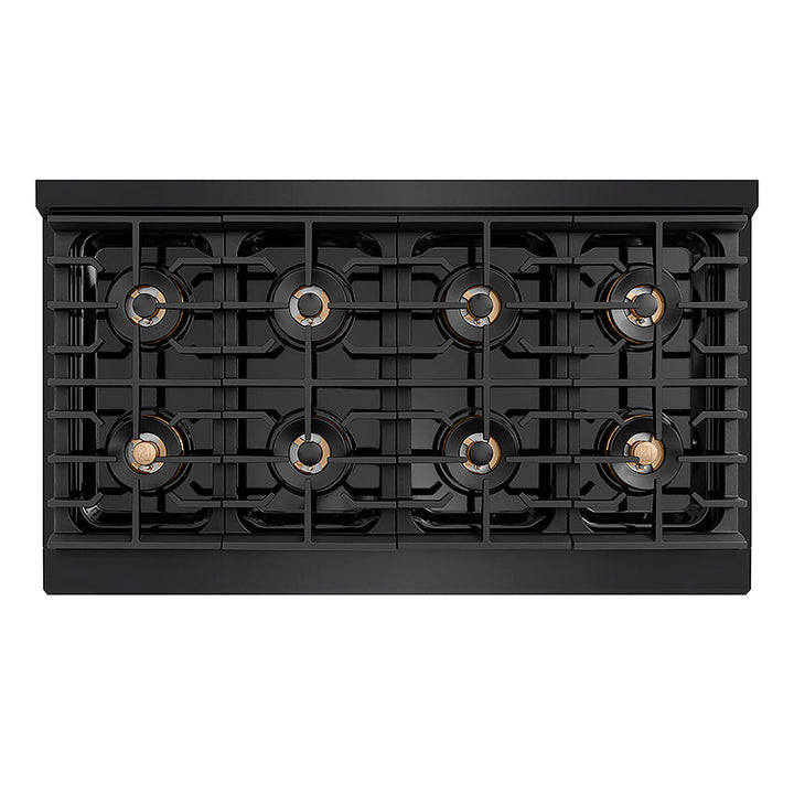 ZLINE 48 in. 6.7 cu. ft. Paramount Gas Range with 8 Burner DuoPro™ Cooktop and Dual Ovens in Black Stainless Steel, Open Box-Excellent Condition