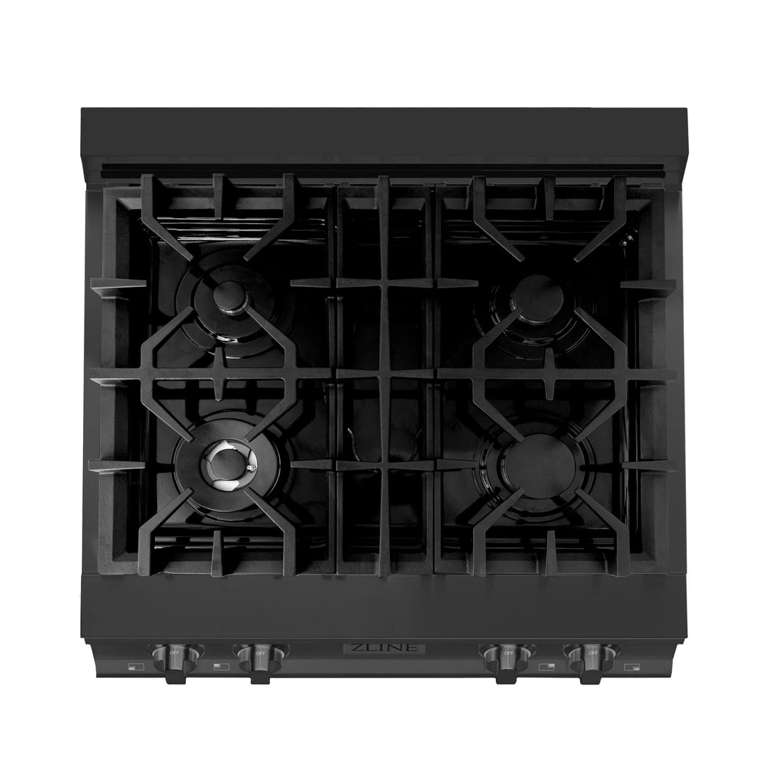 ZLINE Legacy Gas Rangetops in Black Stainless Steel with Brass Burners – 30", 36", &amp; 48"