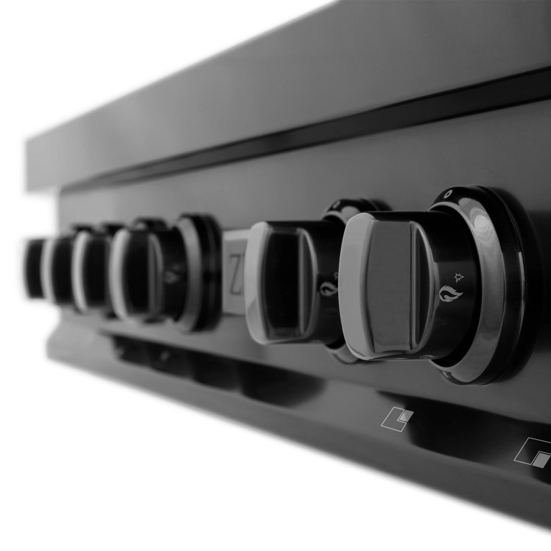 ZLINE Legacy Gas Rangetops in Black Stainless Steel with Brass Burners – 30", 36", &amp; 48"