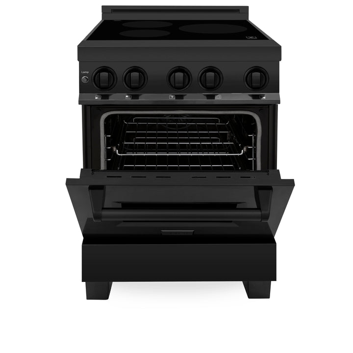 ZLINE 24" 2.8 cu. ft. Induction Range with a 4 Element Stove and Electric Oven in Black Stainless Steel, RAIND-BS-24