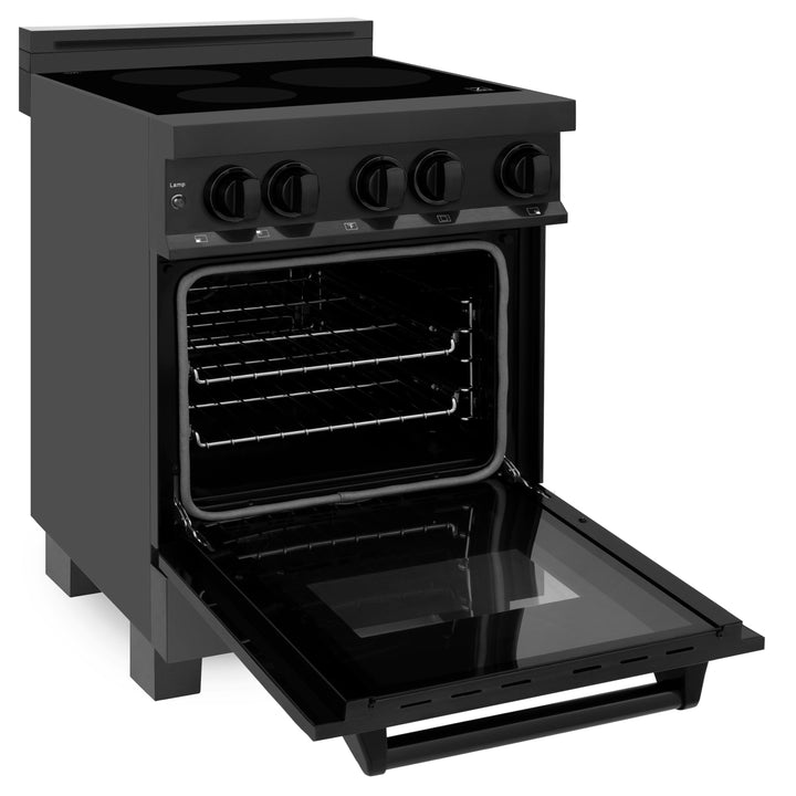 ZLINE 24" 2.8 cu. ft. Induction Range with a 4 Element Stove and Electric Oven in Black Stainless Steel, RAIND-BS-24