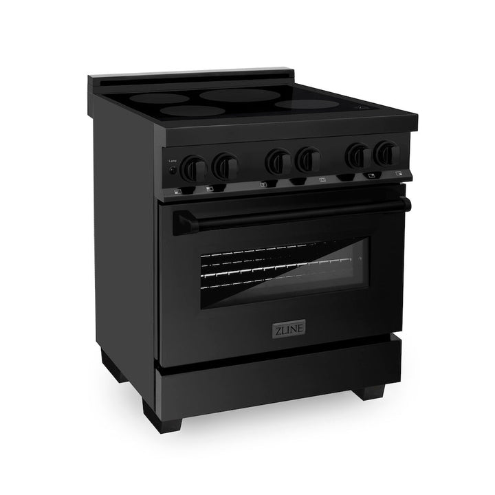 ZLINE 30 in. 4.0 cu. ft. Legacy Induction Range with 4 Element Cooktop and Electric Oven in Black Stainless Steel, Open Box-Excellent Condition