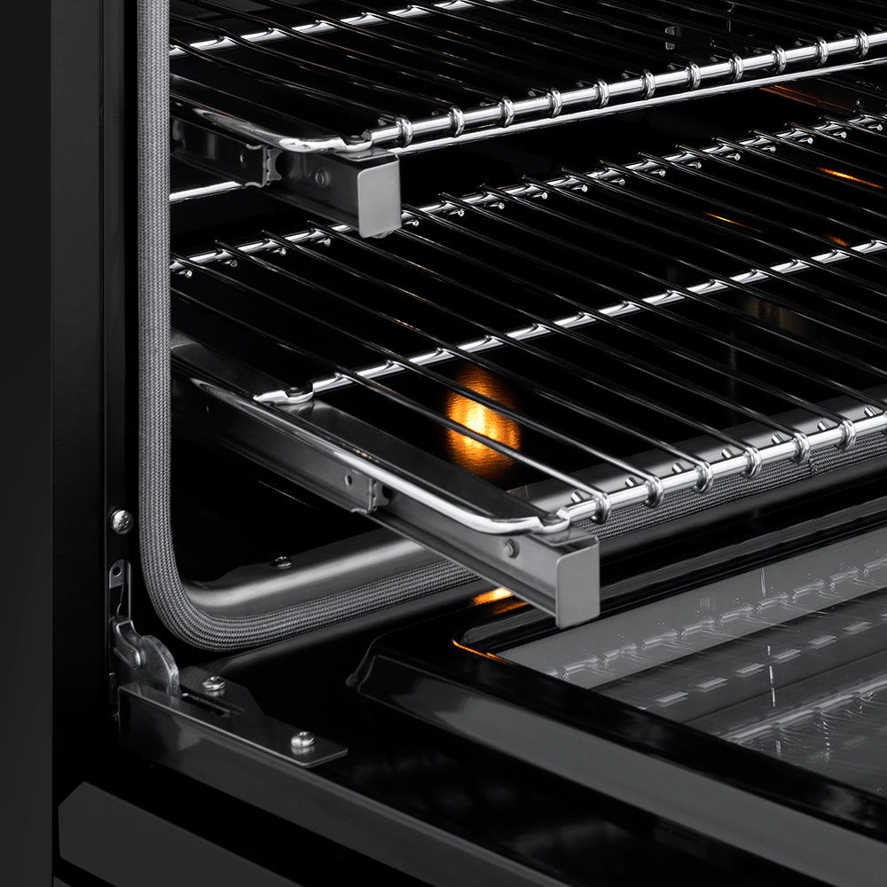 ZLINE 30 in. 4.2 cu. ft. Paramount Induction Range with 4 Element Cooktop and Electric Convection Oven in Black Stainless Steel (SINRB-30)