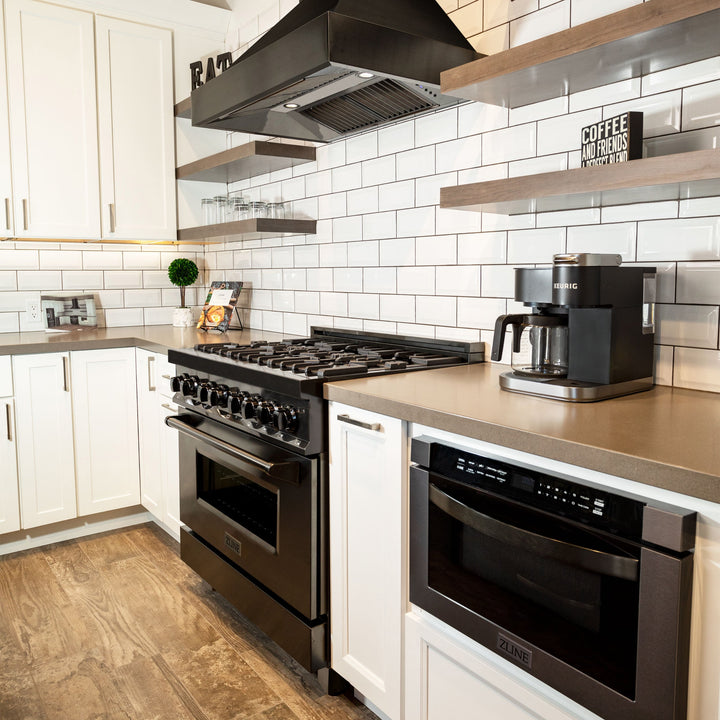 ZLINE 30" Legacy Dual Fuel Range with Brass Burners in Black Stainless Steel