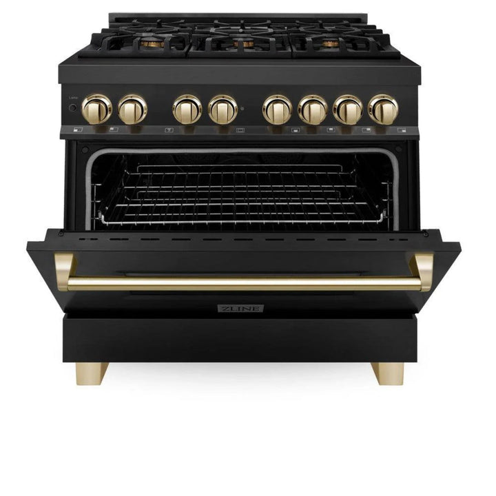 ZLINE Autograph Edition Legacy Dual Fuel Ranges with Brass Burners &amp; Gold Accents - 30", 36", &amp; 48"