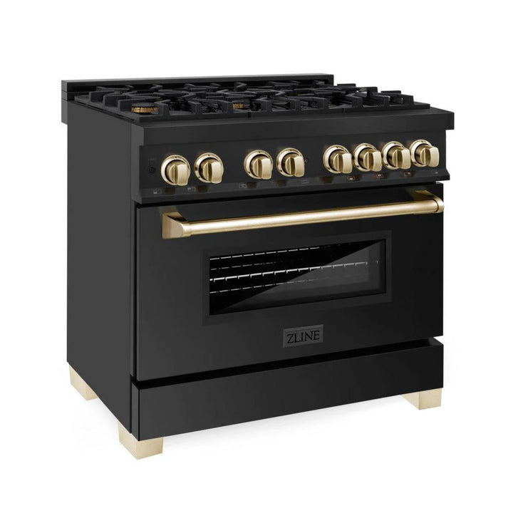 ZLINE Autograph Edition Legacy Dual Fuel Ranges with Brass Burners &amp; Gold Accents - 30", 36", &amp; 48"