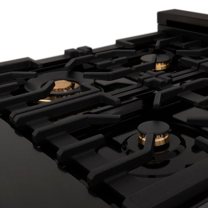 ZLINE Kitchen Package with 48 in. Black Stainless Steel Rangetop and 48 in. Convertible Range Hood (2KP-RTBRH48)