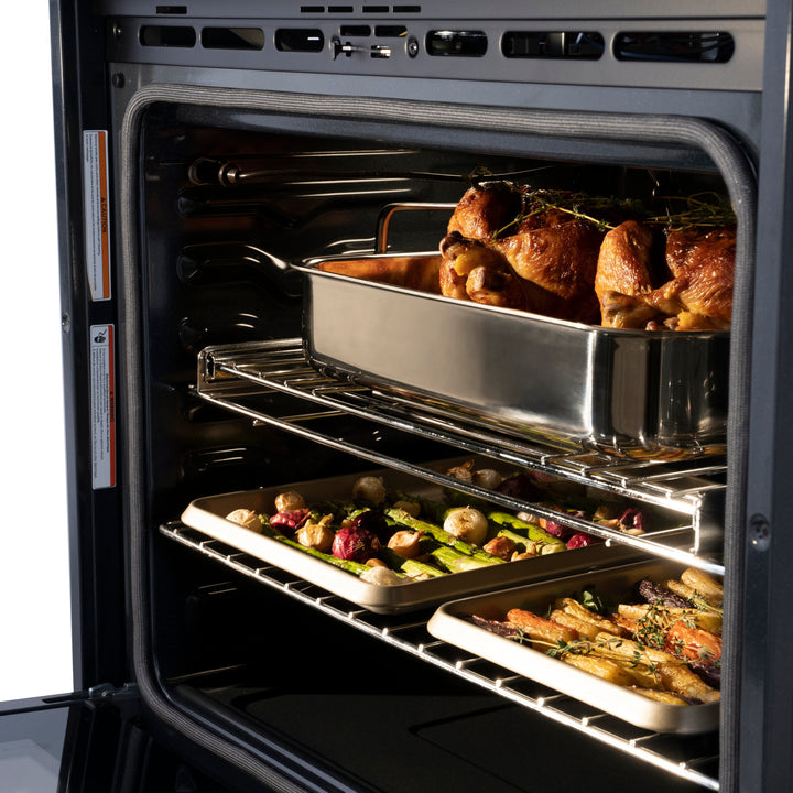 ZLINE 30" Professional Double Wall Oven with Air Fry and Self-Clean in Black Stainless Steel, WADB-30