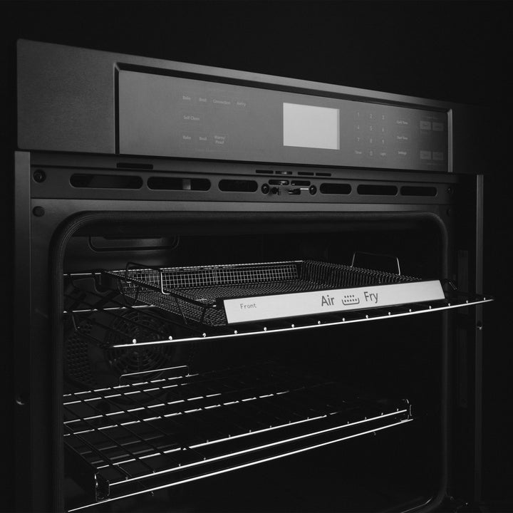 ZLINE 30 in. Professional True Convection Double Wall Oven with Air Fry and Self Clean in Black Stainless Steel, Open Box-Excellent Condition