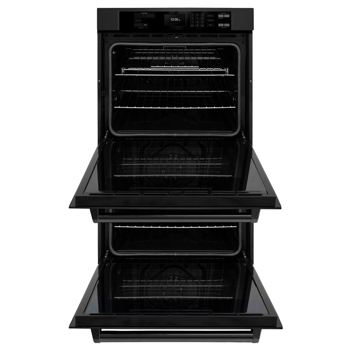 ZLINE 30 in. Professional True Convection Double Wall Oven with Air Fry and Self Clean in Black Stainless Steel, Open Box-Excellent Condition