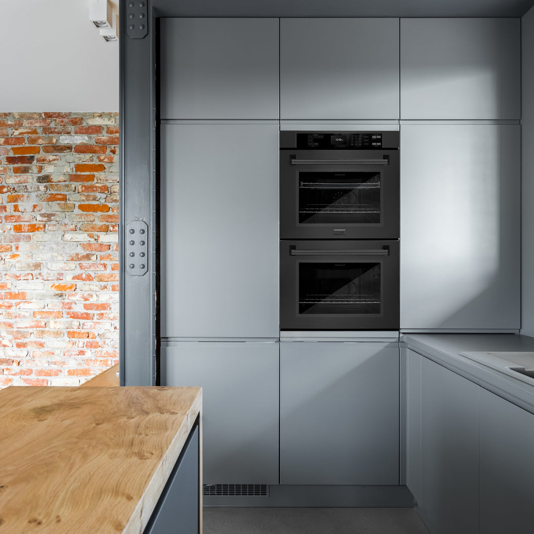 ZLINE 30 in. Professional True Convection Double Wall Oven with Air Fry and Self Clean in Black Stainless Steel, Open Box-Excellent Condition
