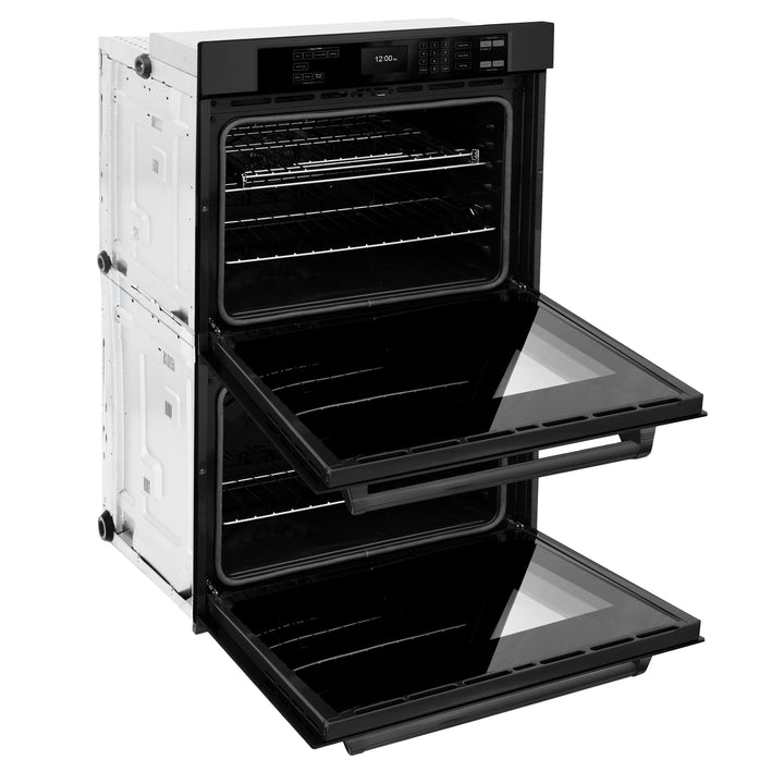 ZLINE 30 in. Professional True Convection Double Wall Oven with Air Fry and Self Clean in Black Stainless Steel, Open Box-Excellent Condition