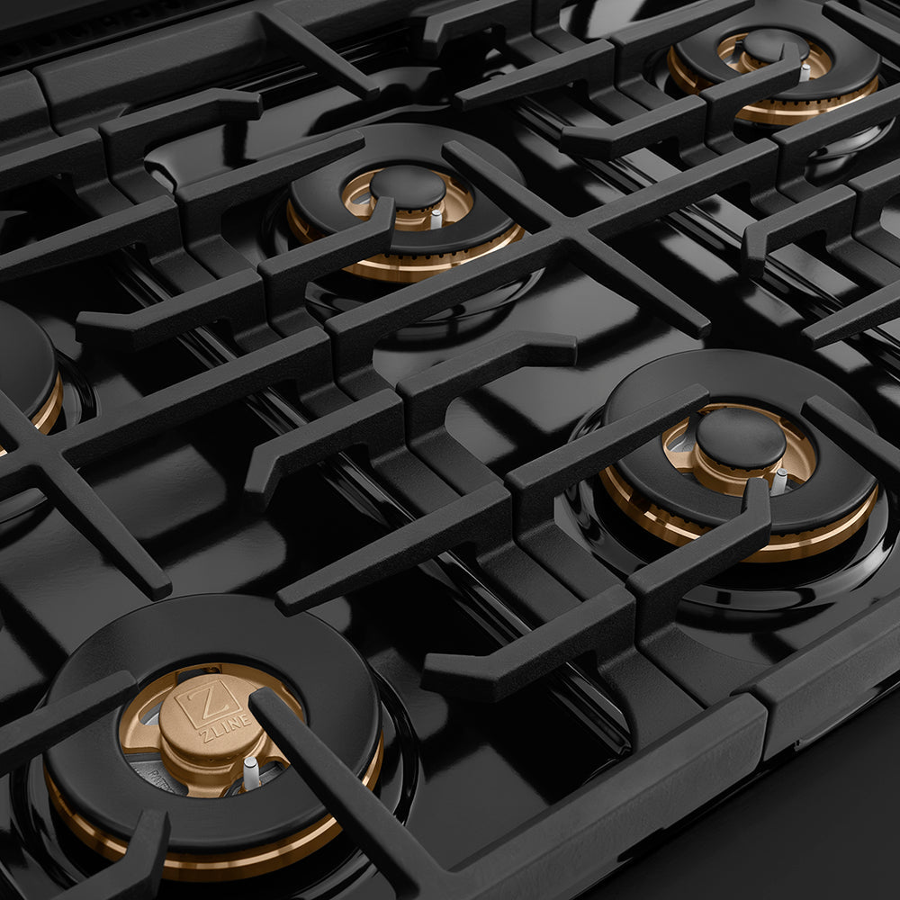 ZLINE 48 in. Paramount Gas Rangetop with 8 Burner DuoPro™ Cooktop in Black Stainless Steel (PSRTB-48)