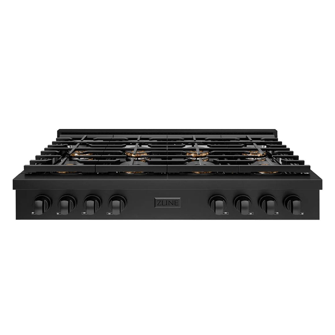 ZLINE Paramount Gas Rangetop with 6 and 8 Burner DuoPro™ Cooktops in Black Stainless Steel
