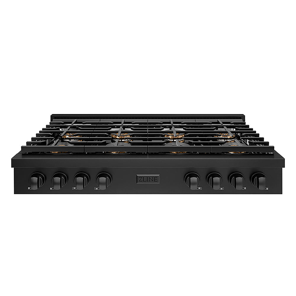 ZLINE 48 in. Paramount Gas Rangetop with 8 Burner DuoPro™ Cooktop in Black Stainless Steel, Open Box-Excellent Condition