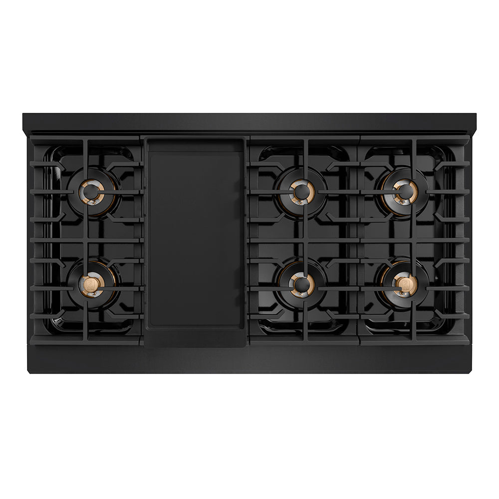 ZLINE 48 in. Paramount Gas Rangetop with 8 Burner DuoPro™ Cooktop in Black Stainless Steel (PSRTB-48)
