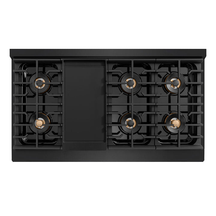 ZLINE 48 in. Paramount Gas Rangetop with 8 Burner DuoPro™ Cooktop in Black Stainless Steel (PSRTB-48)