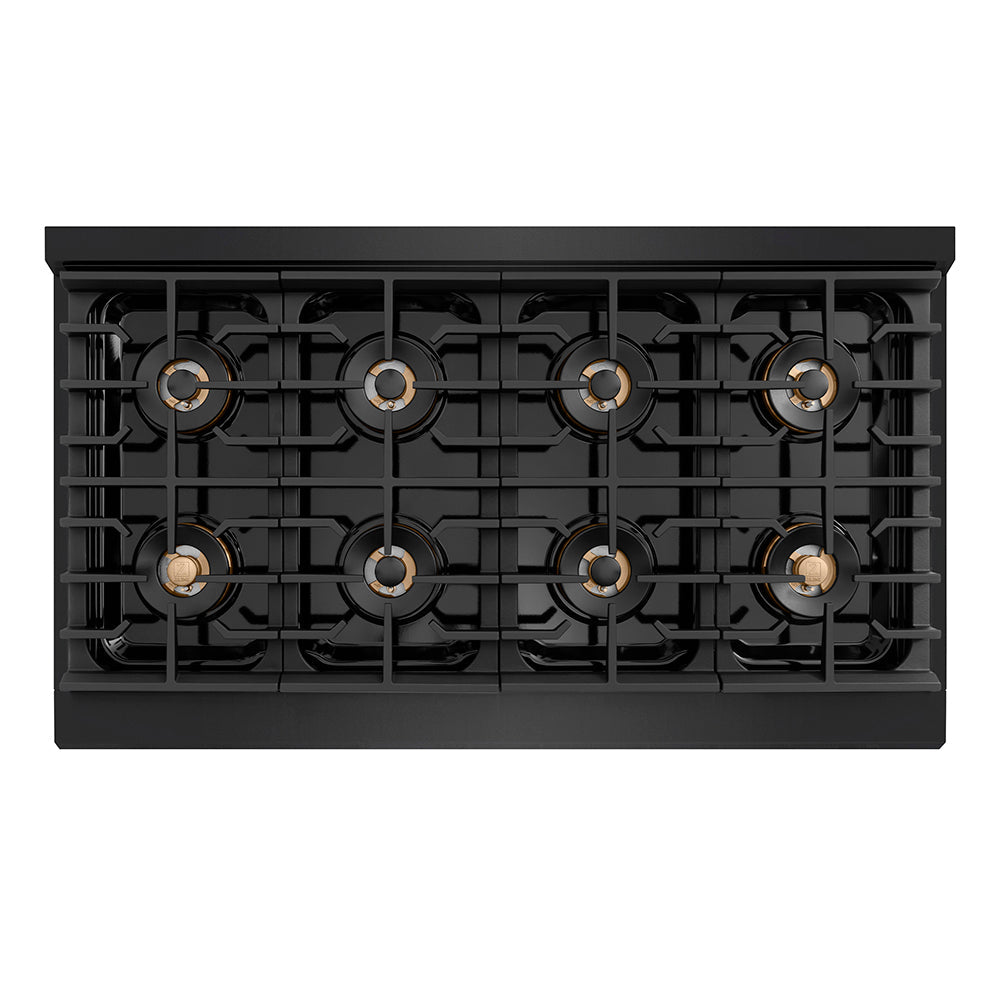 ZLINE 48 in. Paramount Gas Rangetop with 8 Burner DuoPro™ Cooktop in Black Stainless Steel (PSRTB-48)