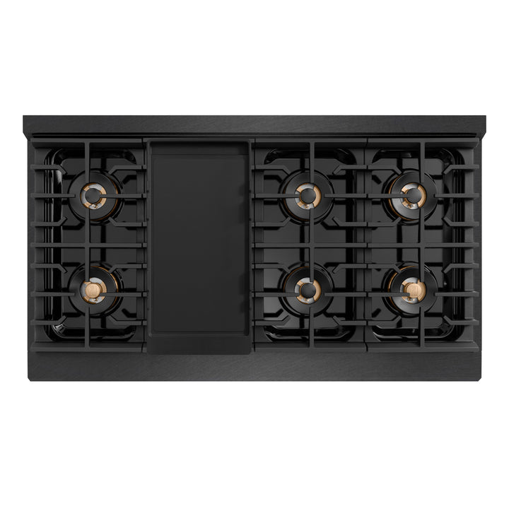 ZLINE 48 in. 6.7 cu. ft. Paramount Dual Fuel Range with 8 Burner DuoPro™ Cooktop and Dual Ovens in Black Satin Stainless Steel, Open Box-Excellent Condition