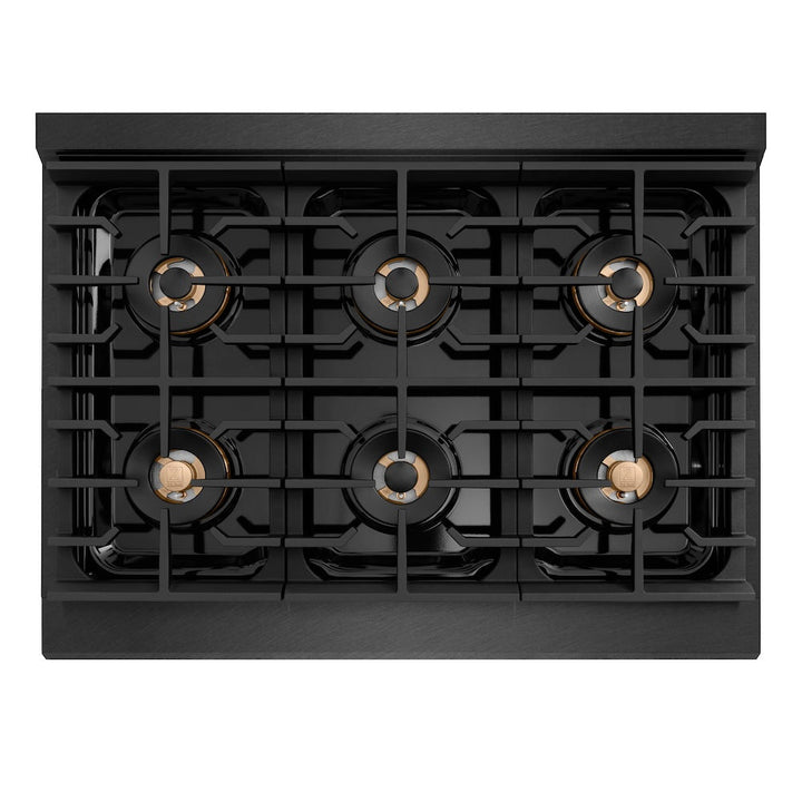 ZLINE 36 in. 5.2 cu. ft. Paramount Dual Fuel Range with 6 Burner DuoPro™ Cooktop and Electric Convection Oven in Black Satin Stainless Steel, Open Box-Excellent Condition