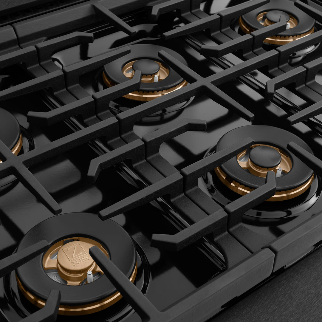 ZLINE 48 in. 6.7 cu. ft. Paramount Dual Fuel Range with 8 Burner DuoPro™ Cooktop and Dual Ovens in Black Satin Stainless Steel, Open Box-Excellent Condition