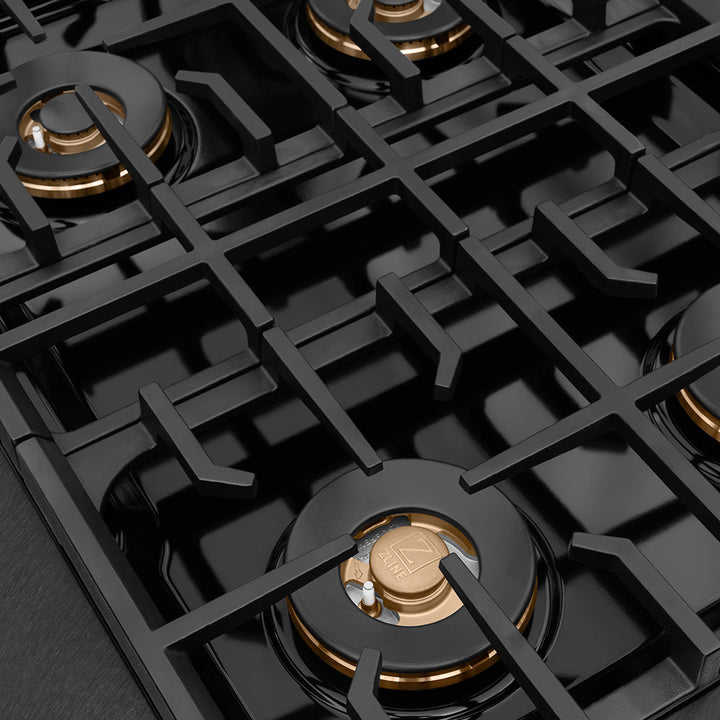 ZLINE 30 in. Paramount Gas Rangetop with 4 Burner DuoPro™ Cooktop in Black Satin Stainless Steel (PSRTBS-30)