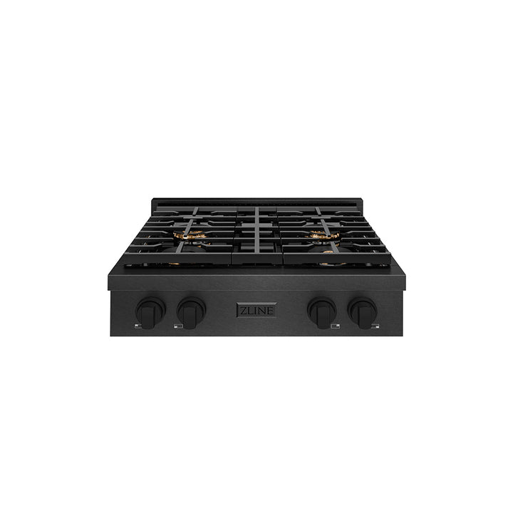 ZLINE 30 in. Paramount Gas Rangetop with 4 Burner DuoPro™ Cooktop in Black Satin Stainless Steel, Open Box-Excellent Condition