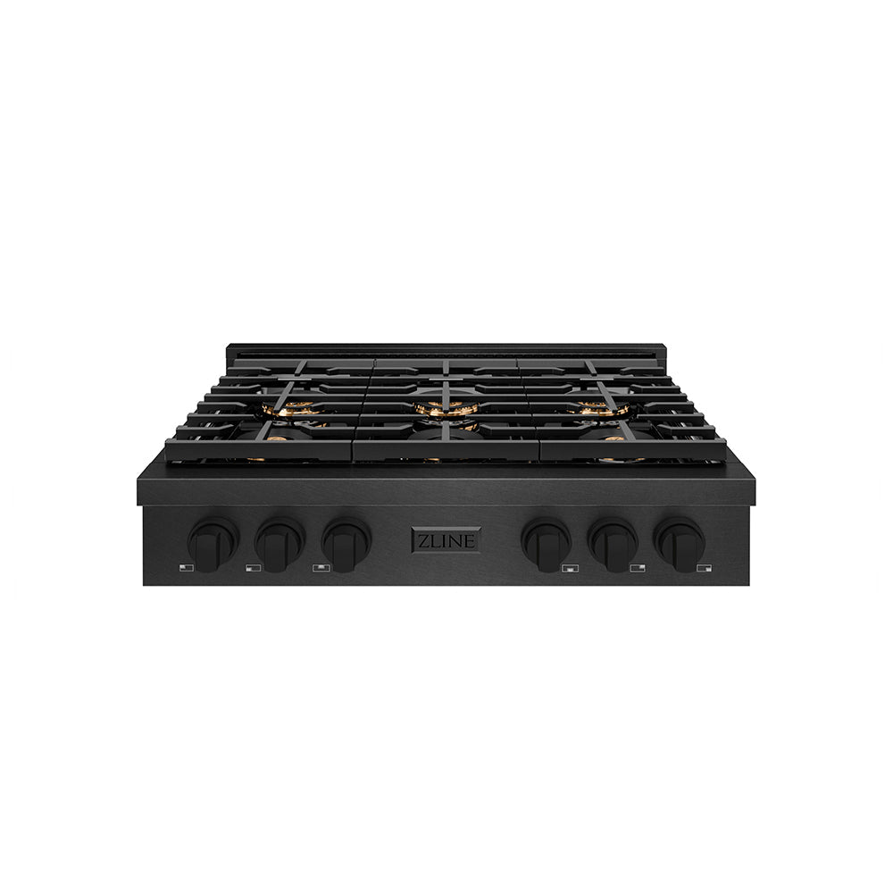 ZLINE 36 in. Paramount Gas Rangetop with 6 Burner DuoPro™ Cooktop in Black Satin Stainless Steel, Open Box-Excellent Condition