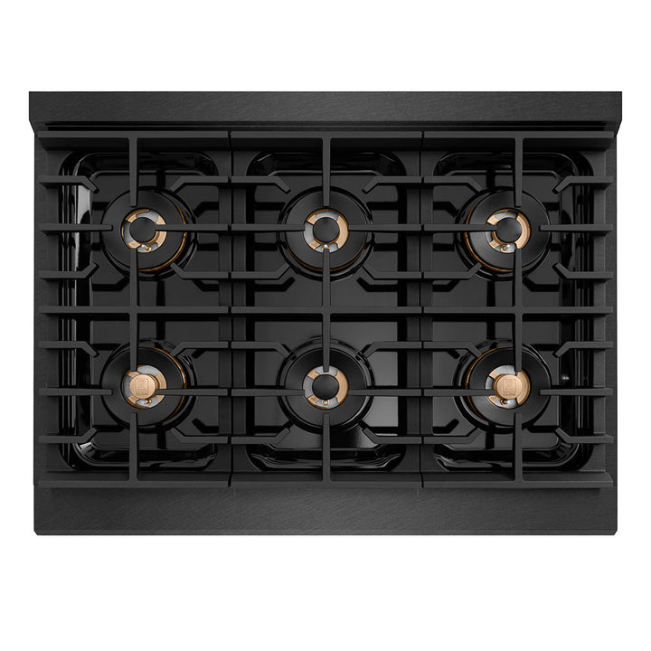 ZLINE 36 in. Paramount Gas Rangetop with 6 Burner DuoPro™ Cooktop in Black Satin Stainless Steel (PSRTBS-36)