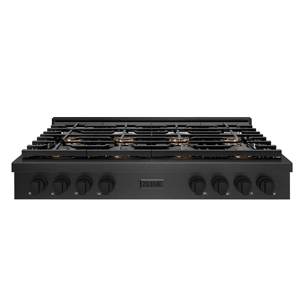 ZLINE 48 in. Paramount Gas Rangetop with 8 Burner DuoPro™ Cooktop in Black Satin Stainless Steel, Open Box-Excellent Condition