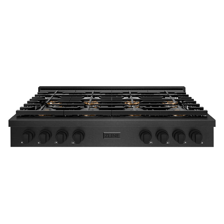 ZLINE 48 in. Paramount Gas Rangetop with 8 Burner DuoPro™ Cooktop in Black Satin Stainless Steel, Open Box-Excellent Condition